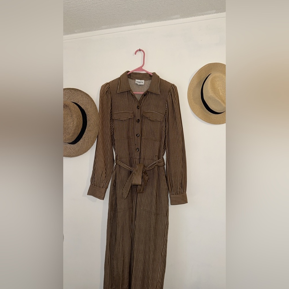Brown Striped Dress
